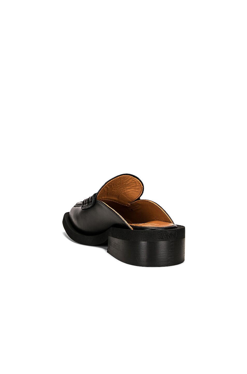 Ganni Wide Welt Mule in Black | FWRD