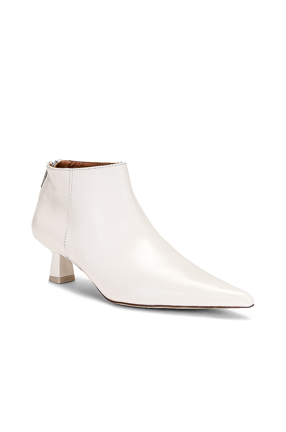 Ganni Soft Pointy Crop Boot in Egret | FWRD