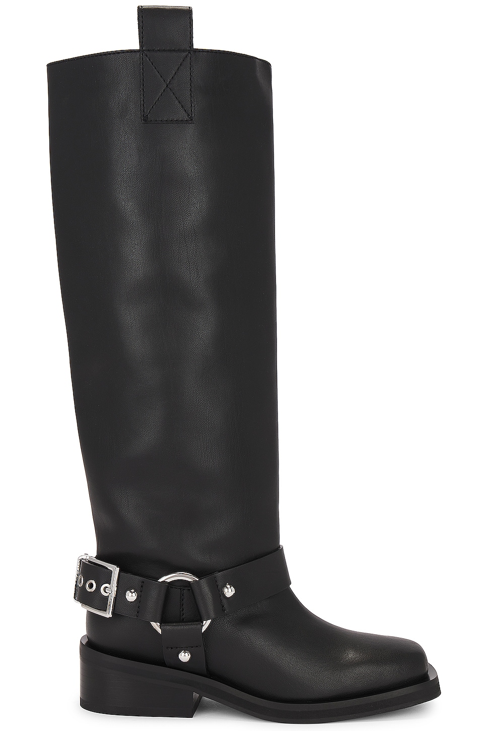 Image 1 of Ganni Biker Tubular Underknee Boot in Black