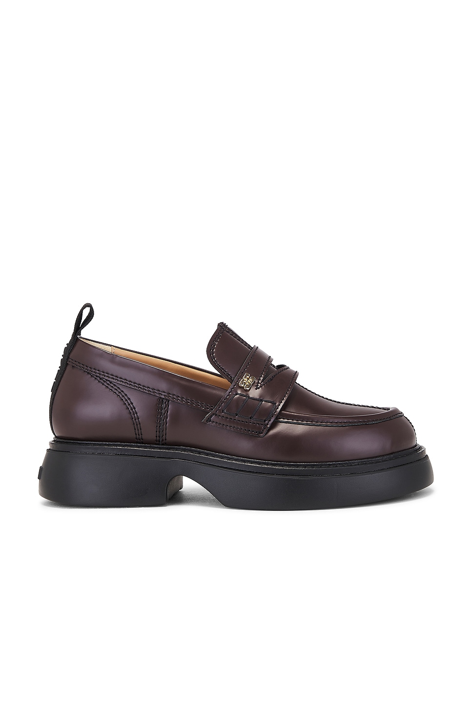 Shop Ganni Everyday Loafer In Chocolate Fondant