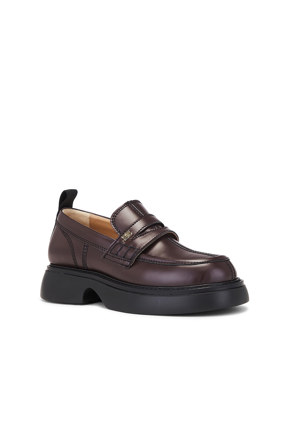 Shop Ganni Everyday Loafer In Chocolate Fondant