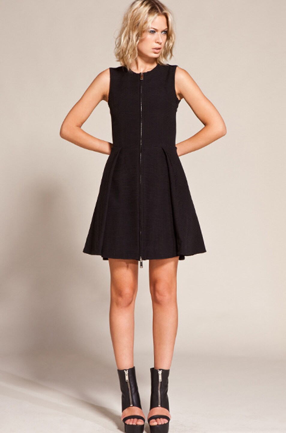 Image 1 of Gareth Pugh Silk A Line Dress in Black