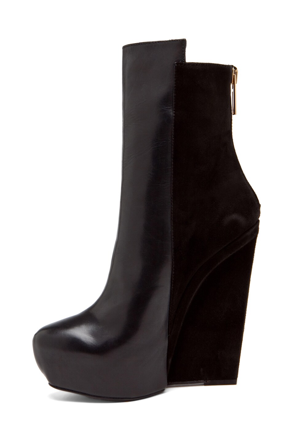 Image 1 of Gareth Pugh Leather/Suede Wedge in Black