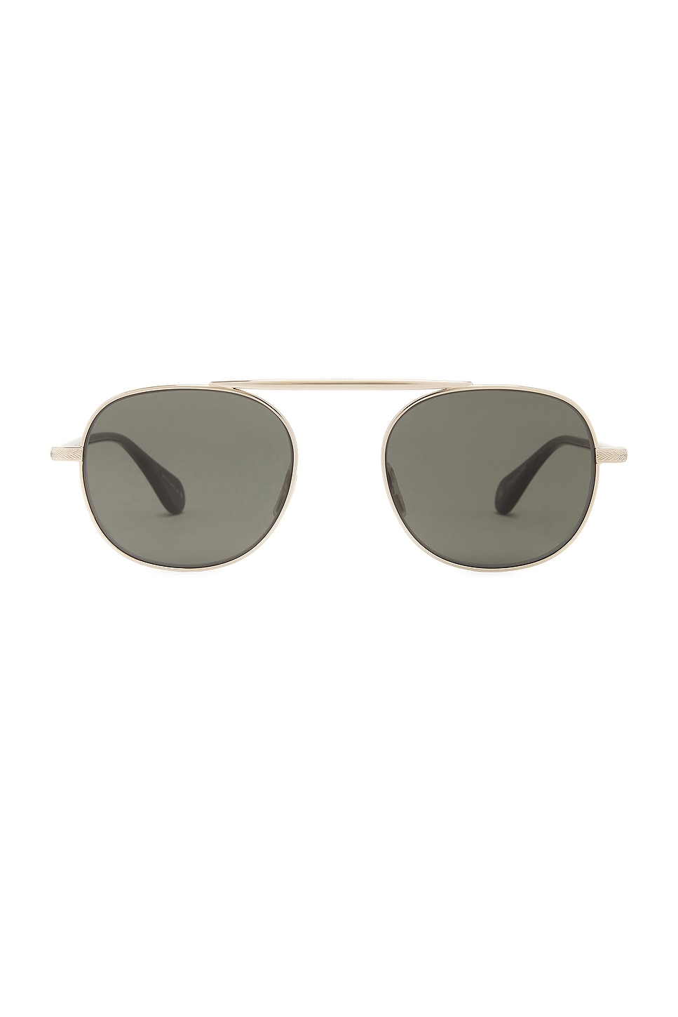 Shop Garrett Leight Van Buren Ii Sun Sunglasses In Silver-sea Grey,flat Pure Blue Smoke