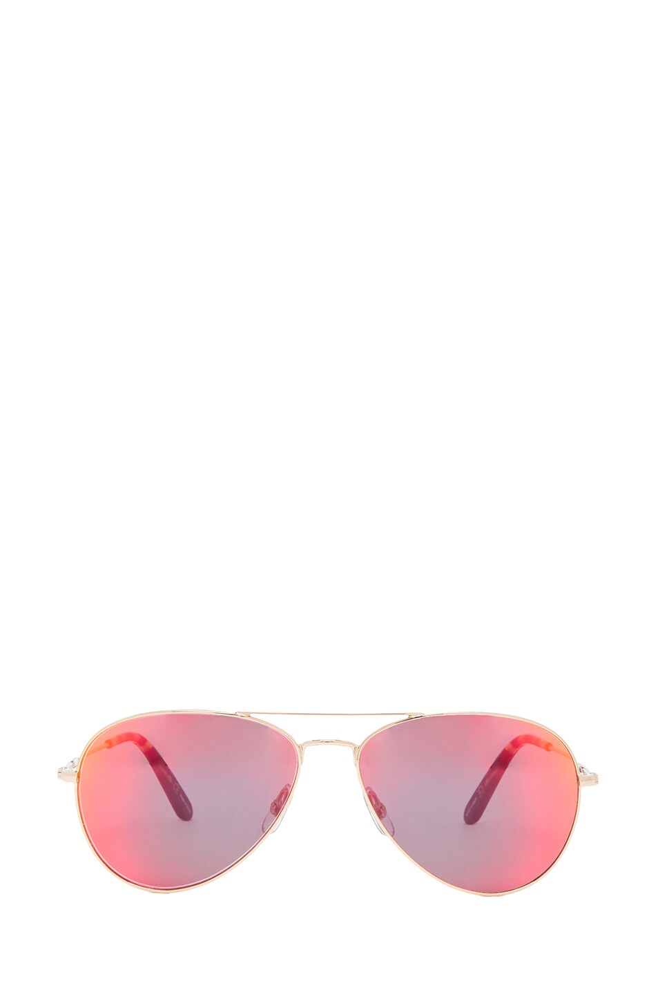 Image 1 of Garrett Leight Custom Palms Polarized Sunglasses in Gold & Fire Mirror