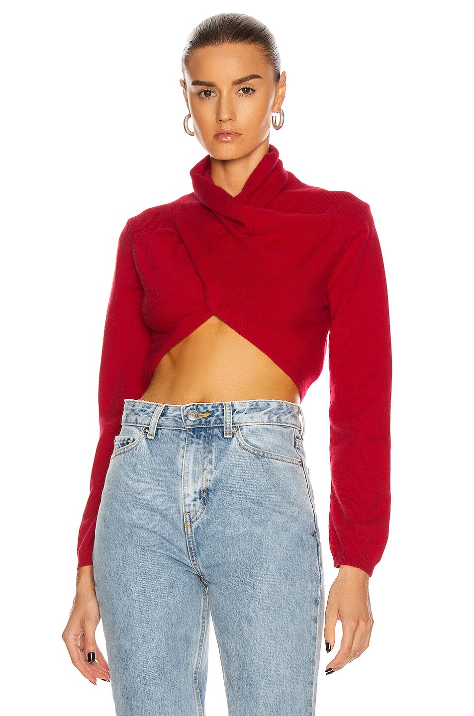 Image 1 of GAUGE81 Nelson Cropped Wrap Top in Red