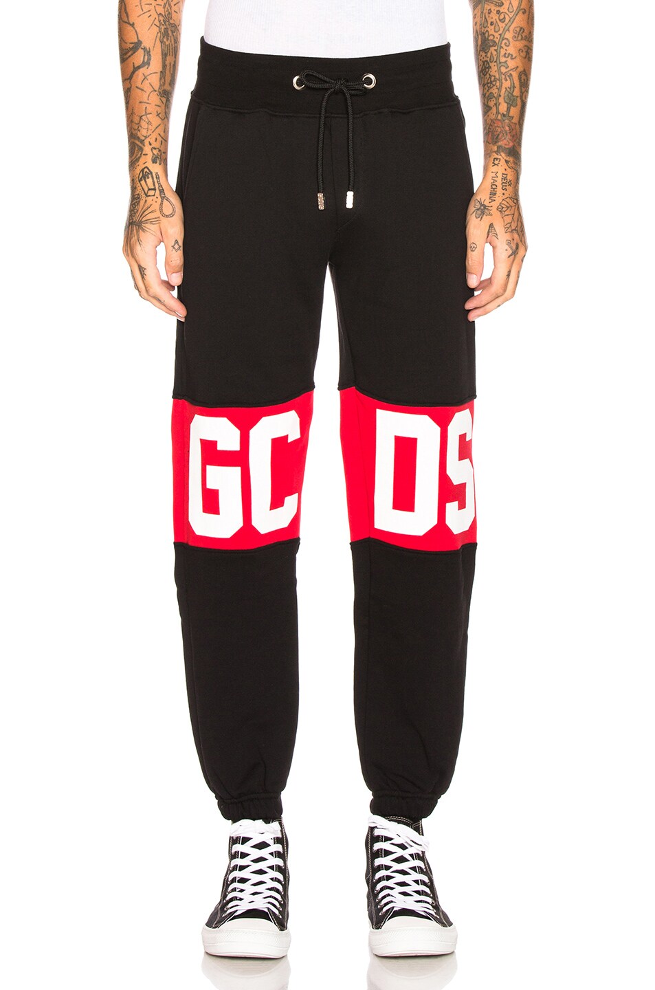 Image 1 of GCDS Classic Sweatpants in Black & Red