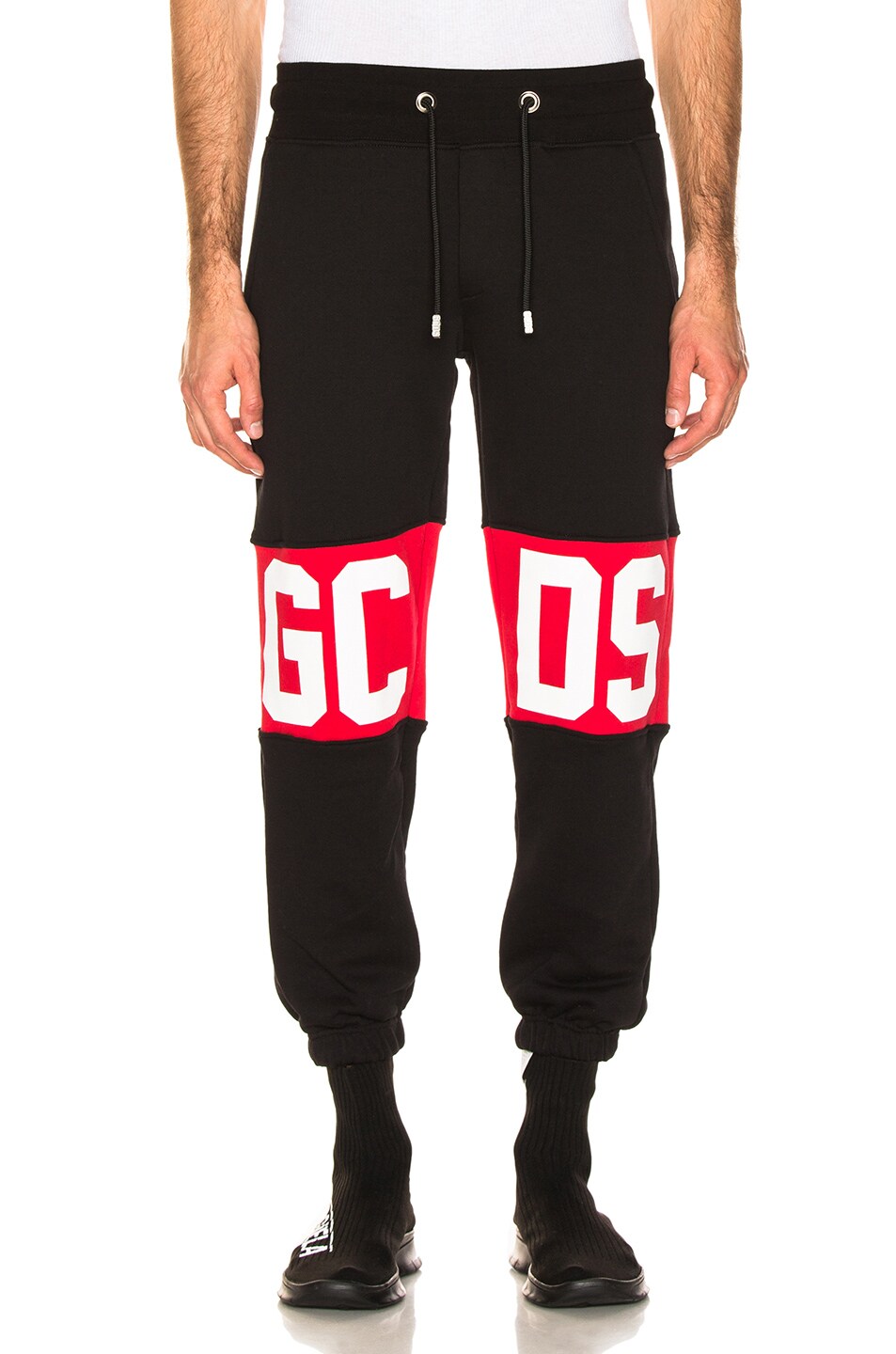 Image 1 of GCDS Logo Band Sweatpants in Black