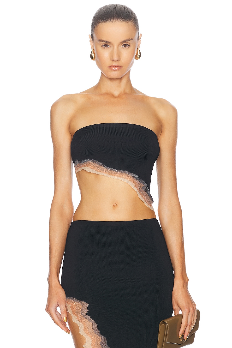 Flame Tube Top in Black