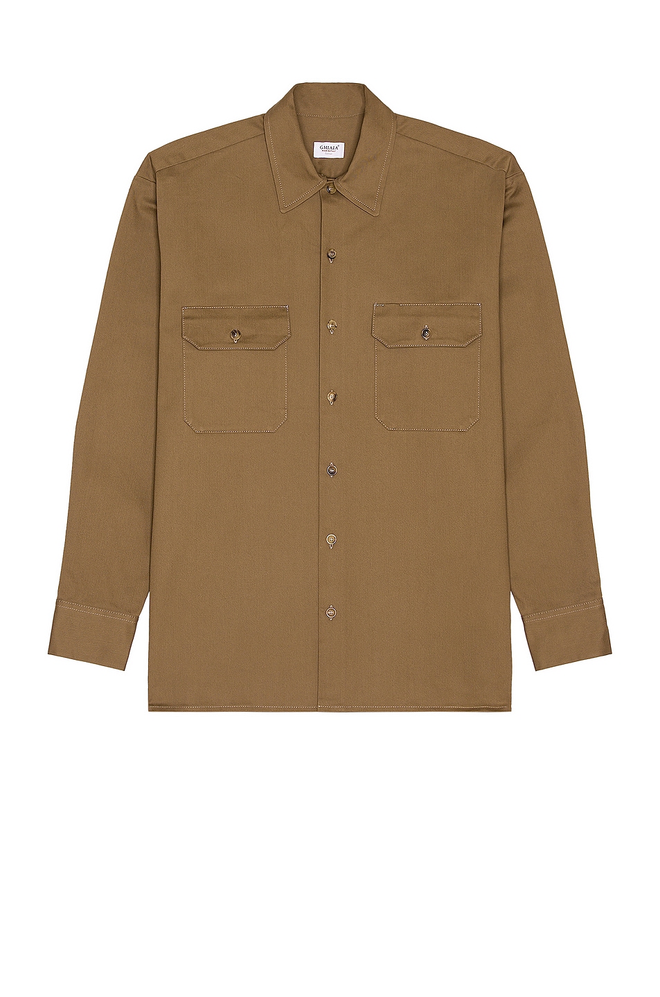 Image 1 of Ghiaia Cashmere Cotton Working Shirt in Cacao
