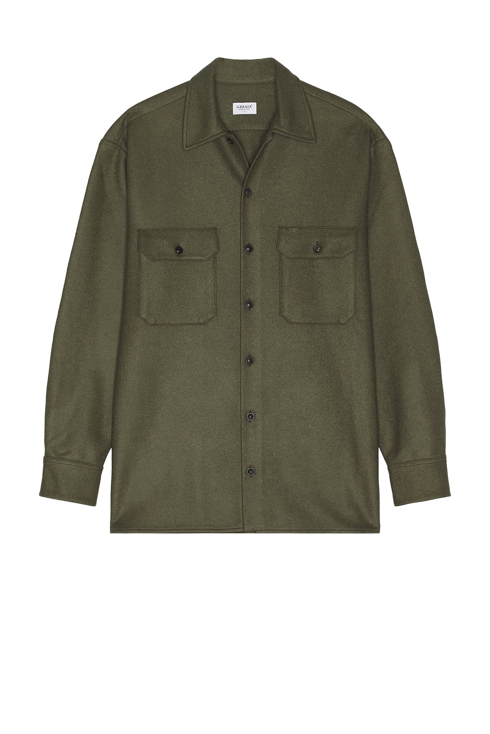 Virgin Wool Working Shirt in Green