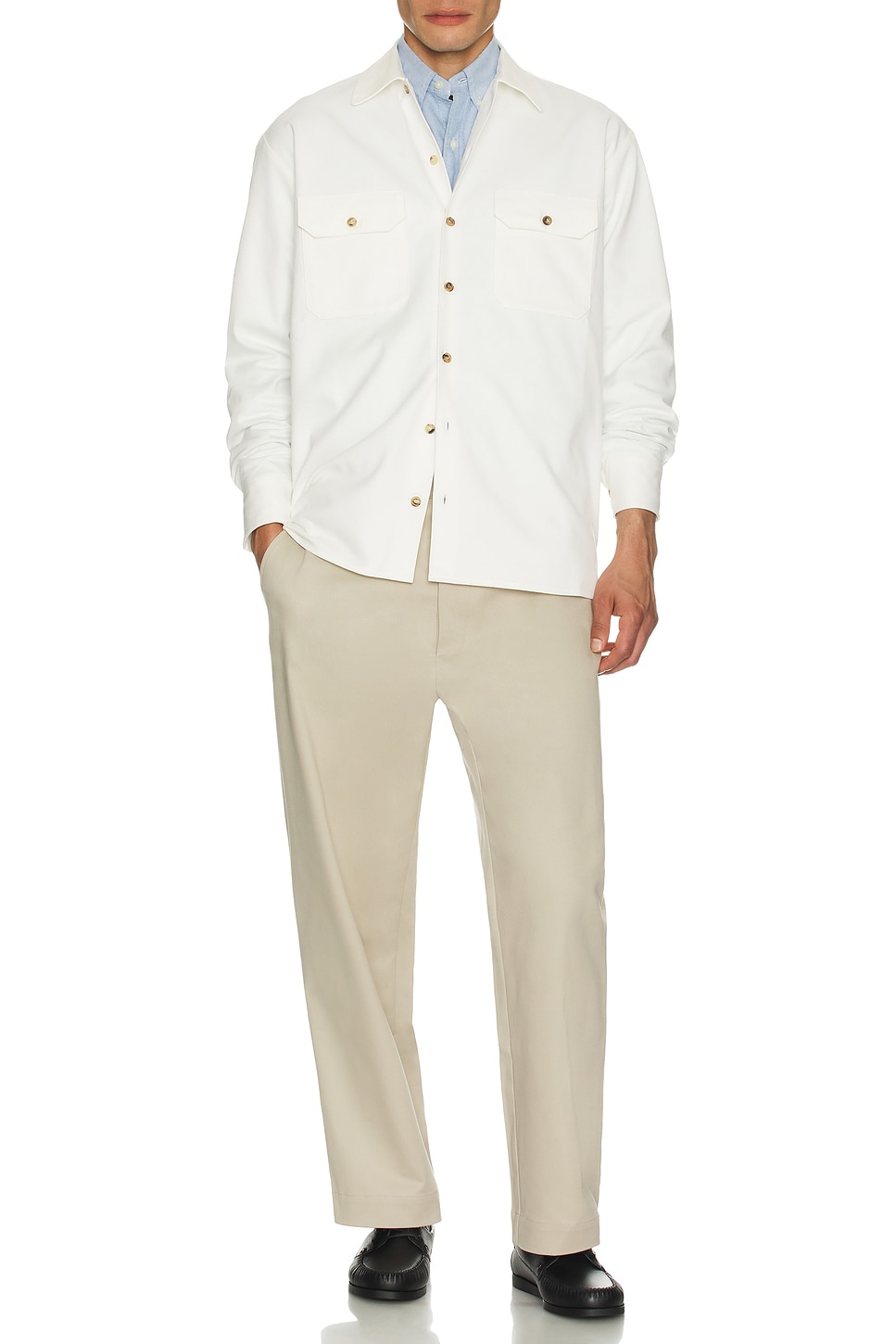 Image 1 of Ghiaia Cashmere Working Shirt in White