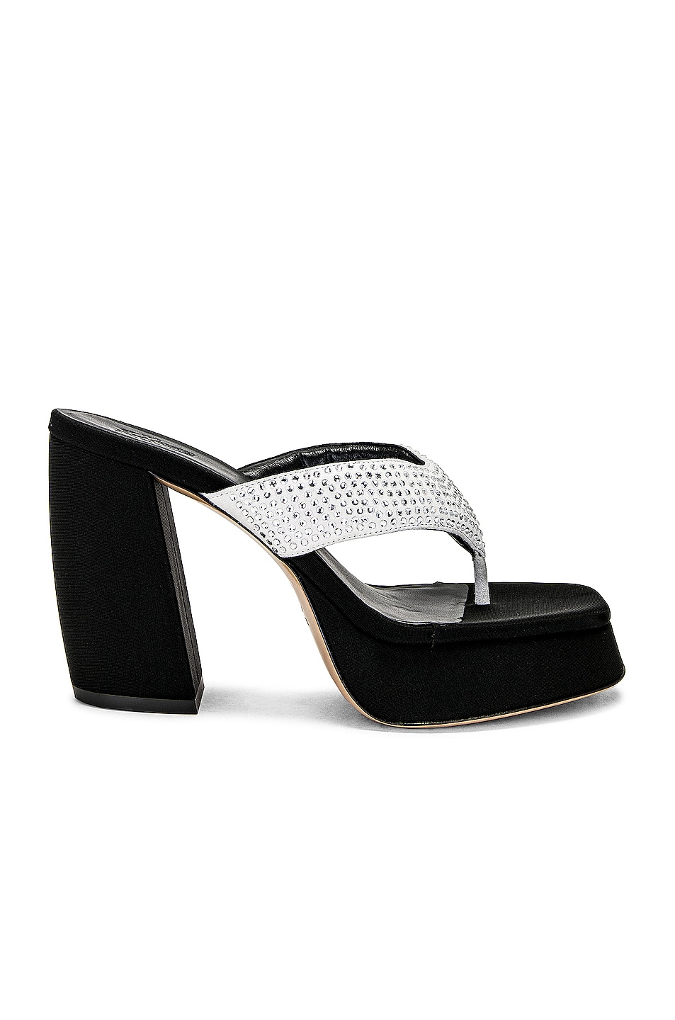 Image 1 of GIA BORGHINI Platform Flip Flop Sandal in Silver & Black