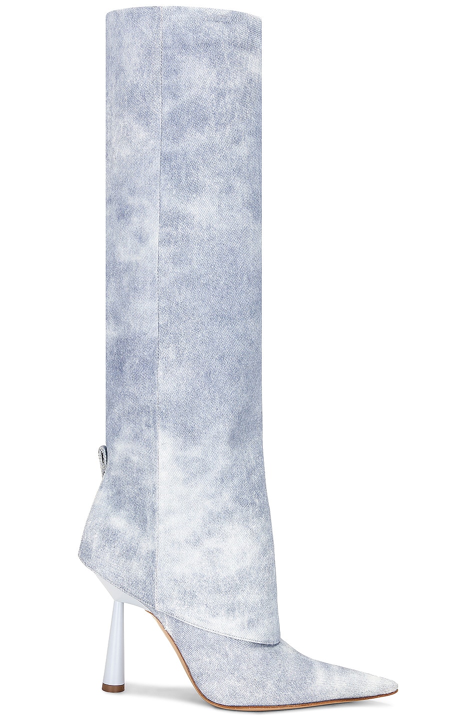 Image 1 of GIA BORGHINI X RHW Folded Knee High Boot in Blue Jeans