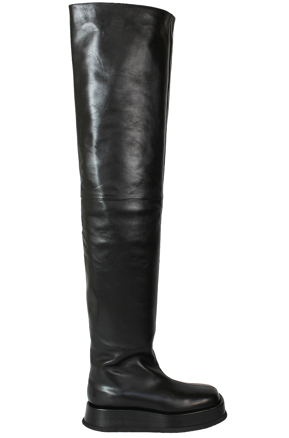 Image 1 of GIA BORGHINI x RHW Above the Knee Flat Boot in Black