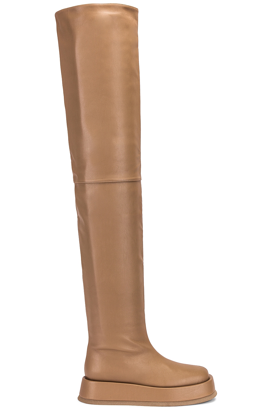 Image 1 of GIA BORGHINI x RHW Above the Knee Flat Boot in Tawny Brown