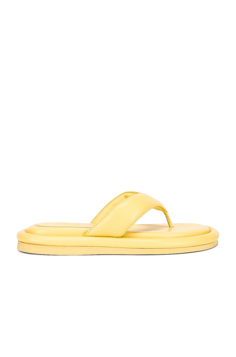 Image 1 of GIA BORGHINI Leather Thong Sandal in Butter Yellow