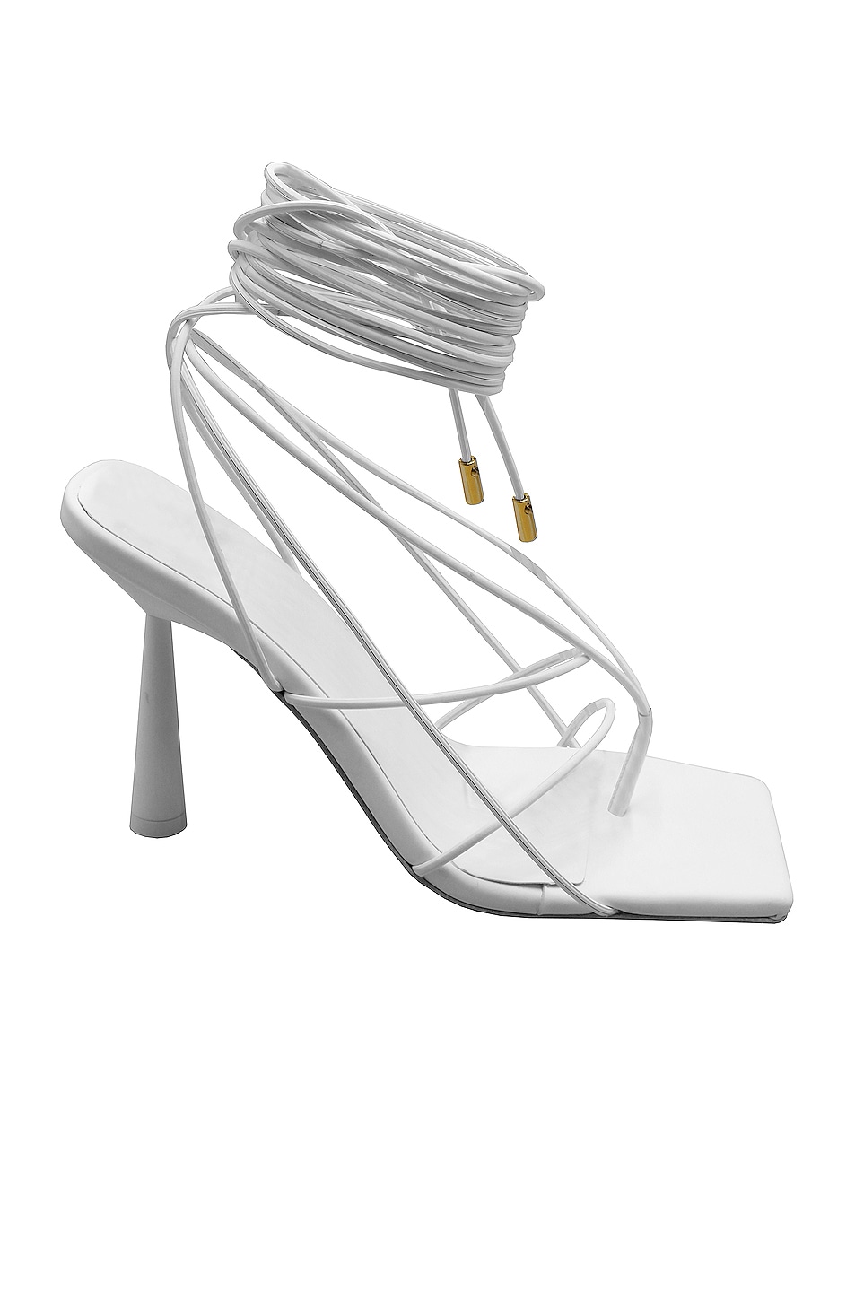 Image 1 of GIA BORGHINI x RHW Short Lace Up Sandal in White Matte
