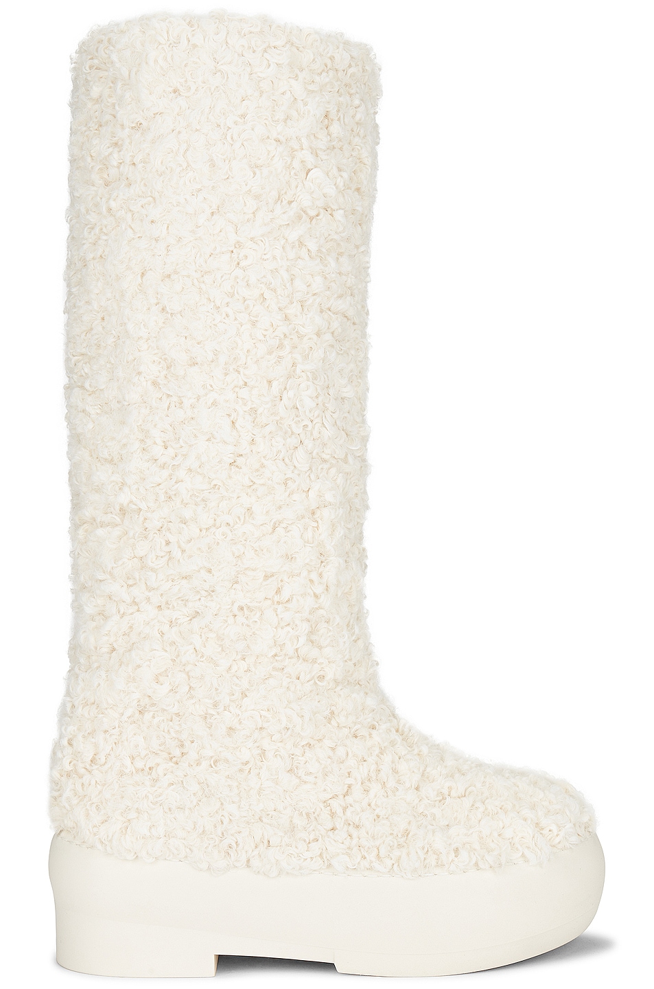 Image 1 of GIA BORGHINI Tall Eco Faux Shearling Chunky Boot in Ivory