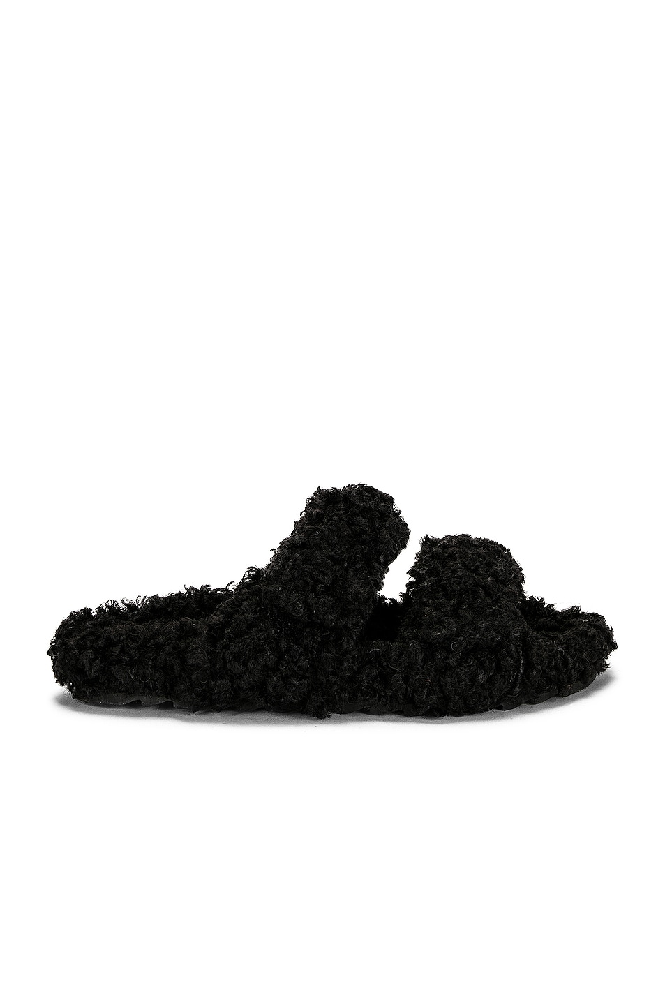 Image 1 of GIA BORGHINI Eco Faux Shearling Double Strap Sandal in Black