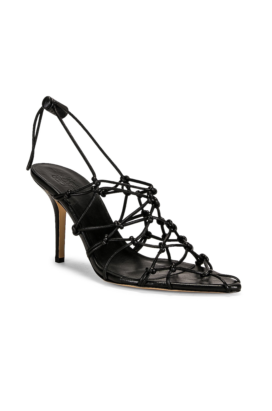 GIA BORGHINI Woven Sandal in Black | FWRD