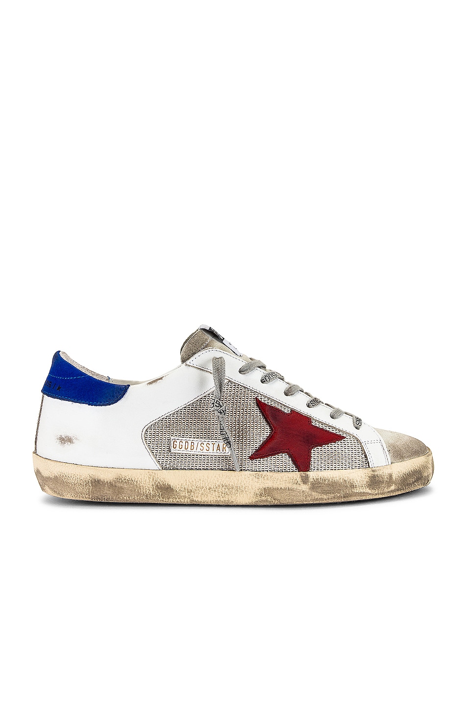 Image 1 of Golden Goose Superstar Low in Silver, White, Red & Blue