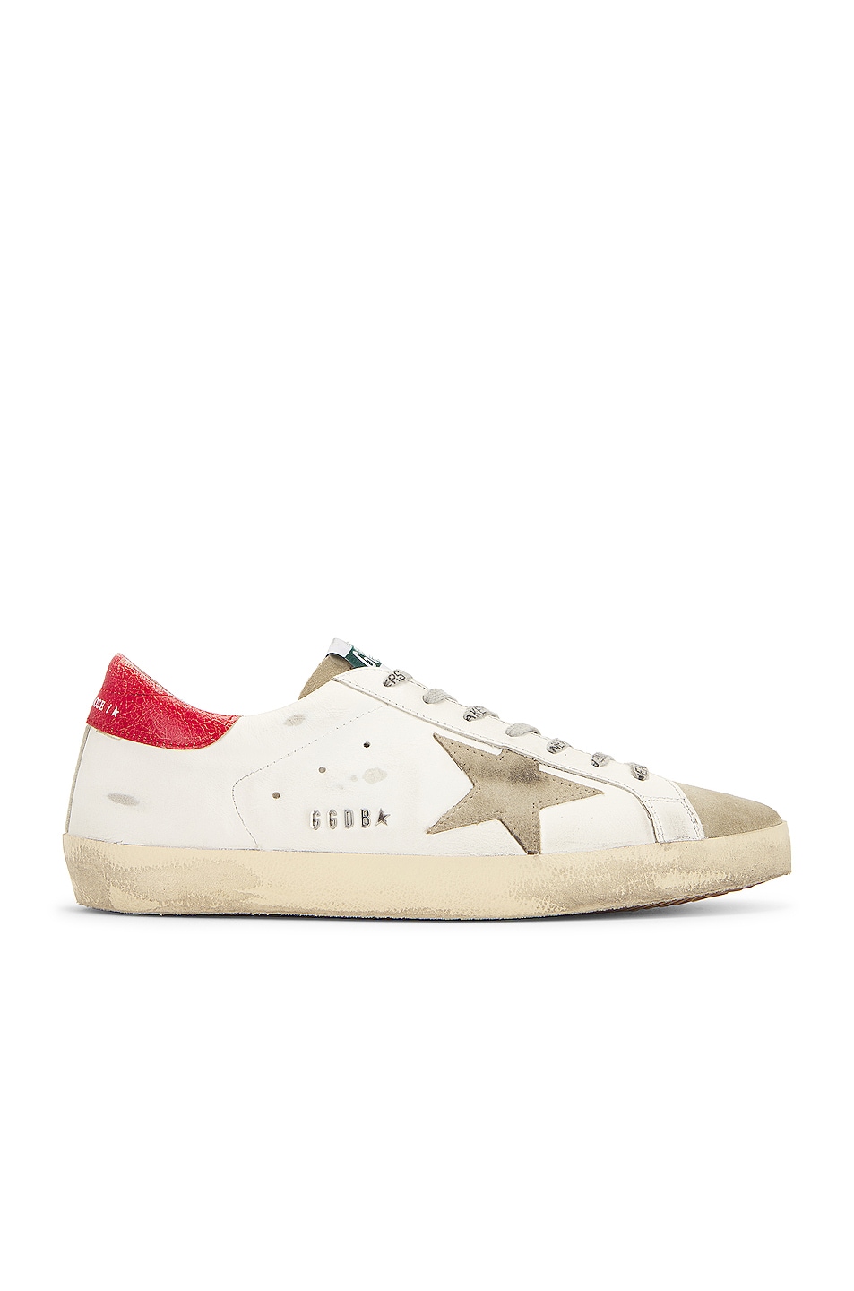 Image 1 of Golden Goose Superstar Sneaker in White, Taupe & Red