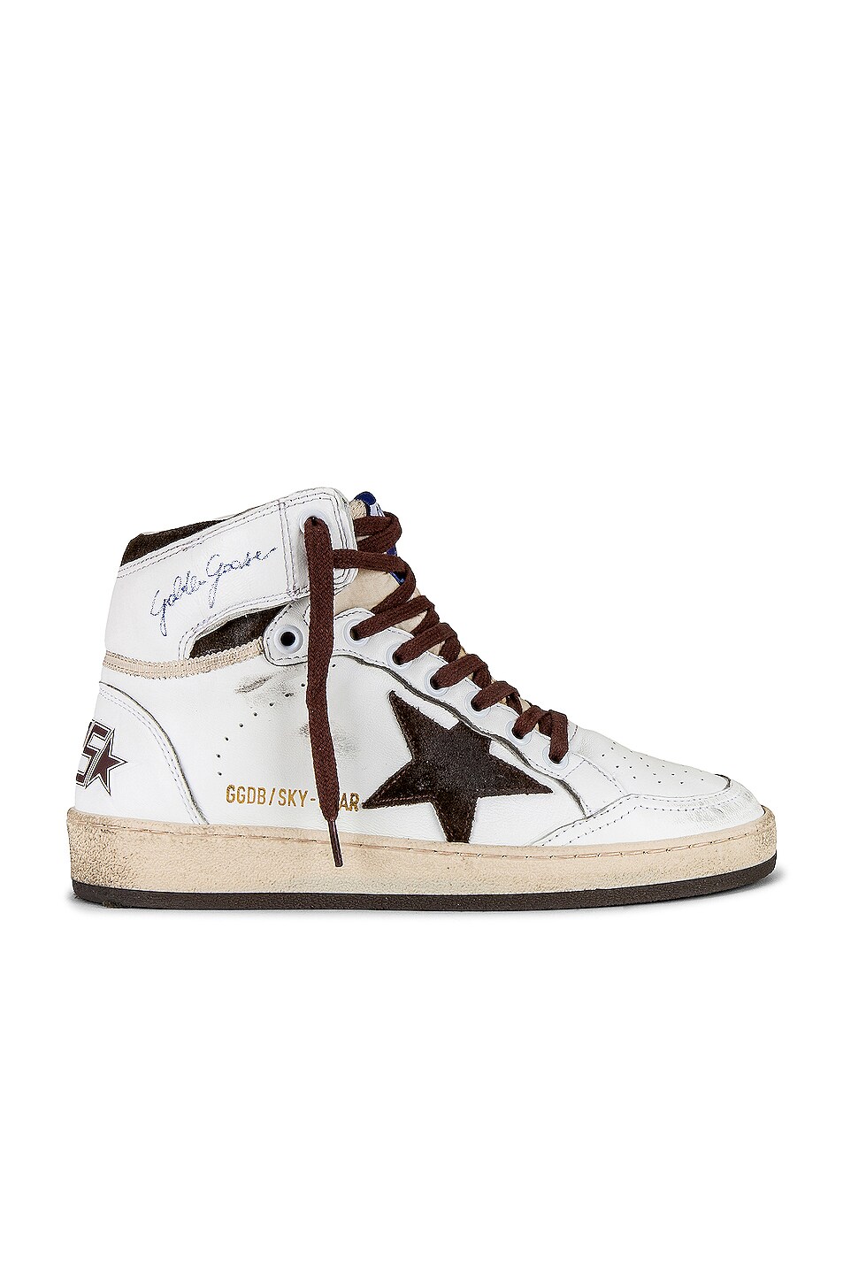 Image 1 of Golden Goose Sky Star Shoe in White, Beige, & Chocolate Brown