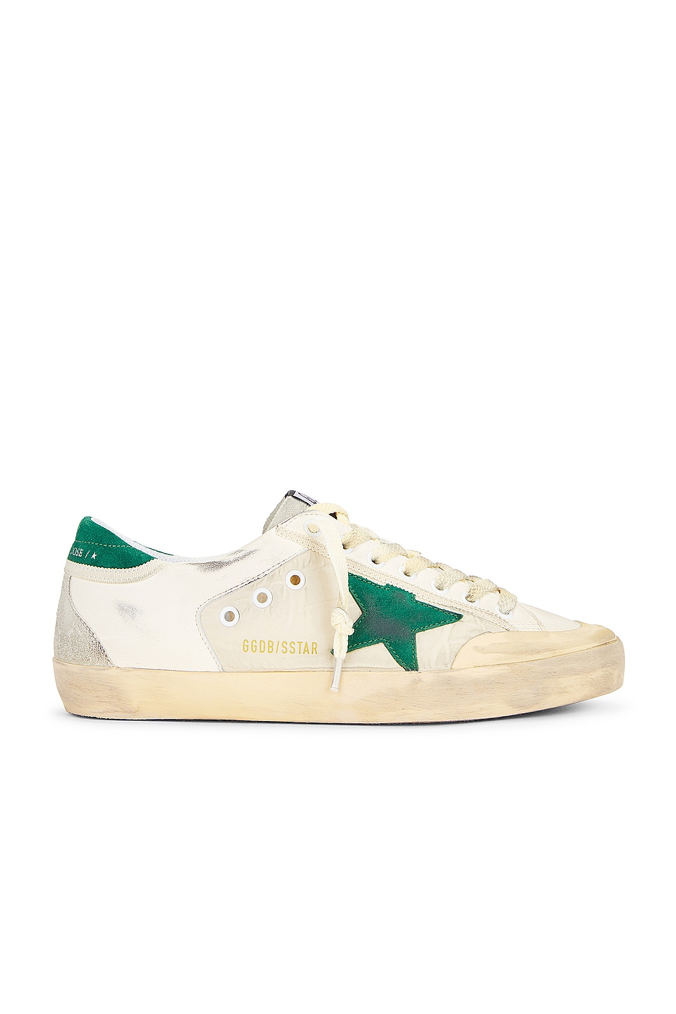 Image 1 of Golden Goose Super Star Nylon And Nappa Leather Star in White, Green, & Ice