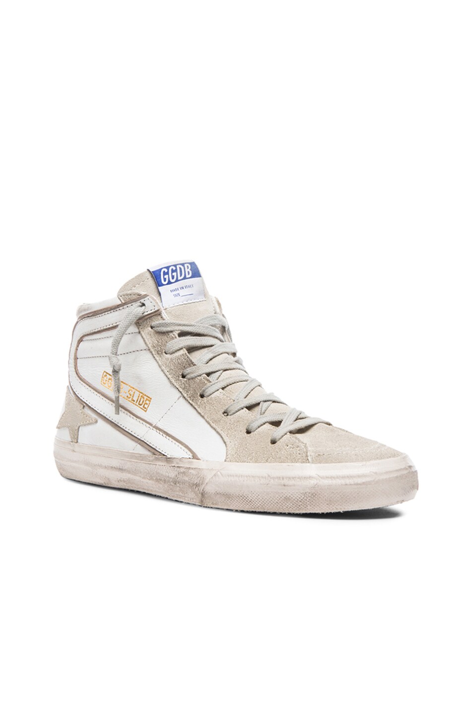 Image 1 of Golden Goose Slide Leather Sneakers in White Leather