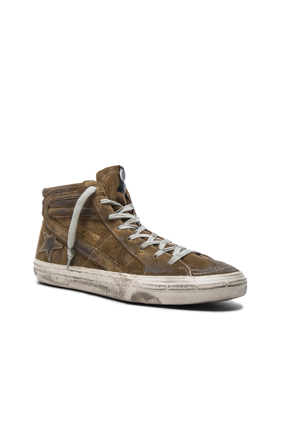 Image 1 of Golden Goose Suede Slide Sneakers in Military Suede & Bluette