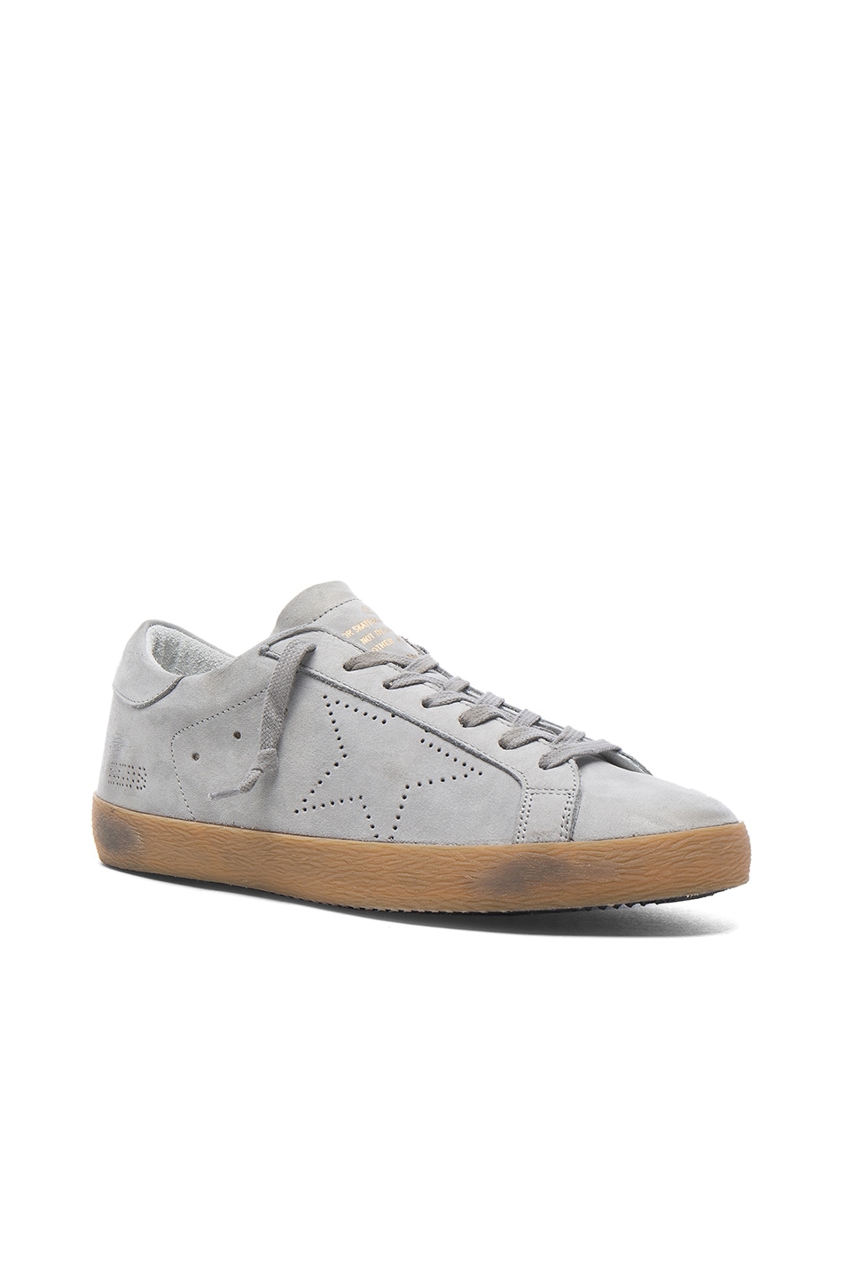Image 1 of Golden Goose Leather Superstar Low Sneakers in Ice Nabuk Skate