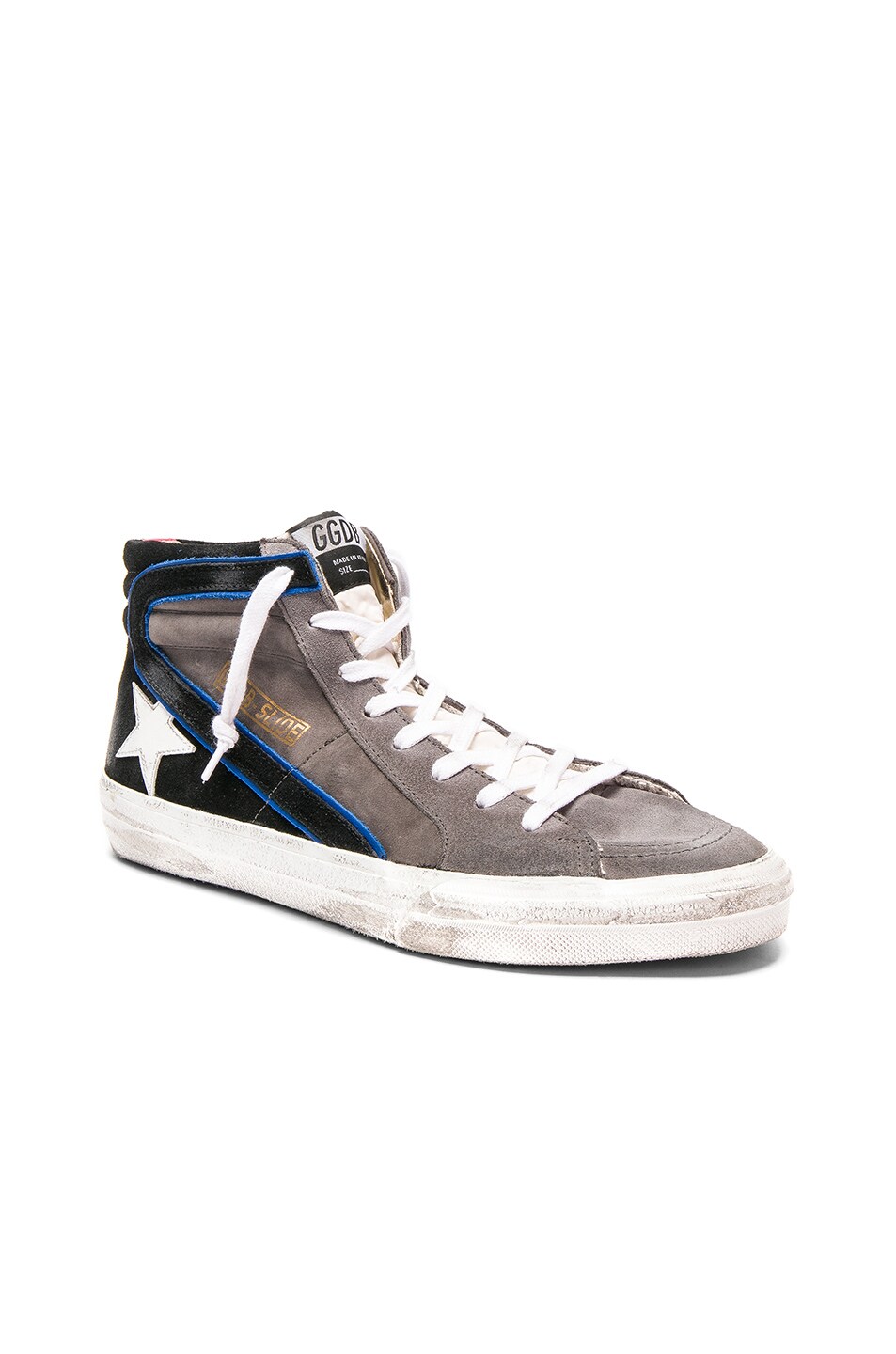 Image 1 of Golden Goose Slide Sneakers in Lavagna Suede & White Star