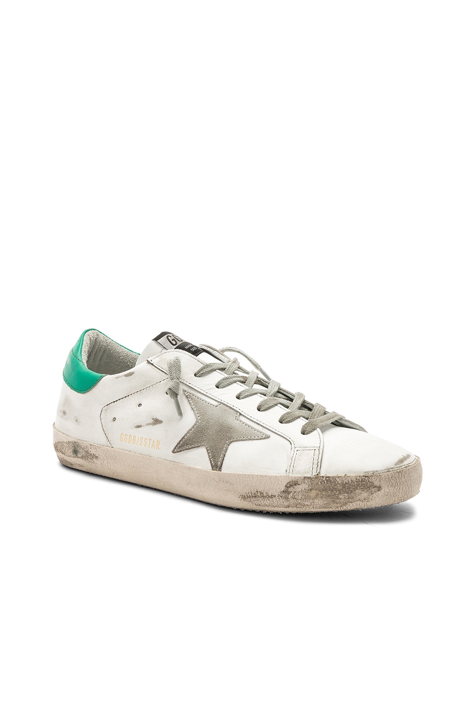 Image 1 of Golden Goose Superstar Sneakers in White & Mint Green & Ice