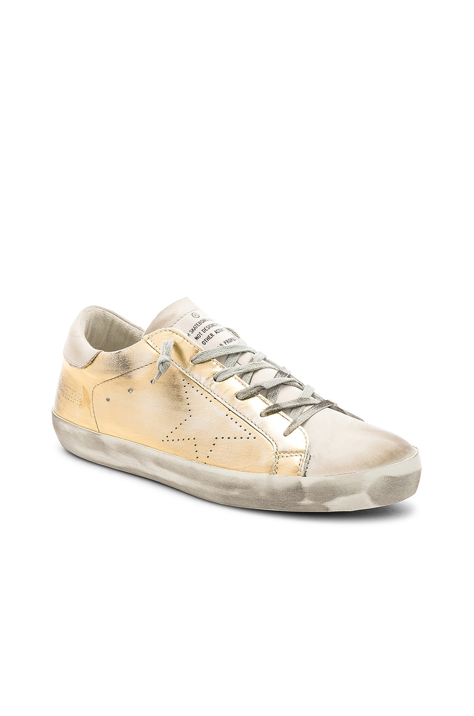 Image 1 of Golden Goose Leather Superstar Sneakers in Gold