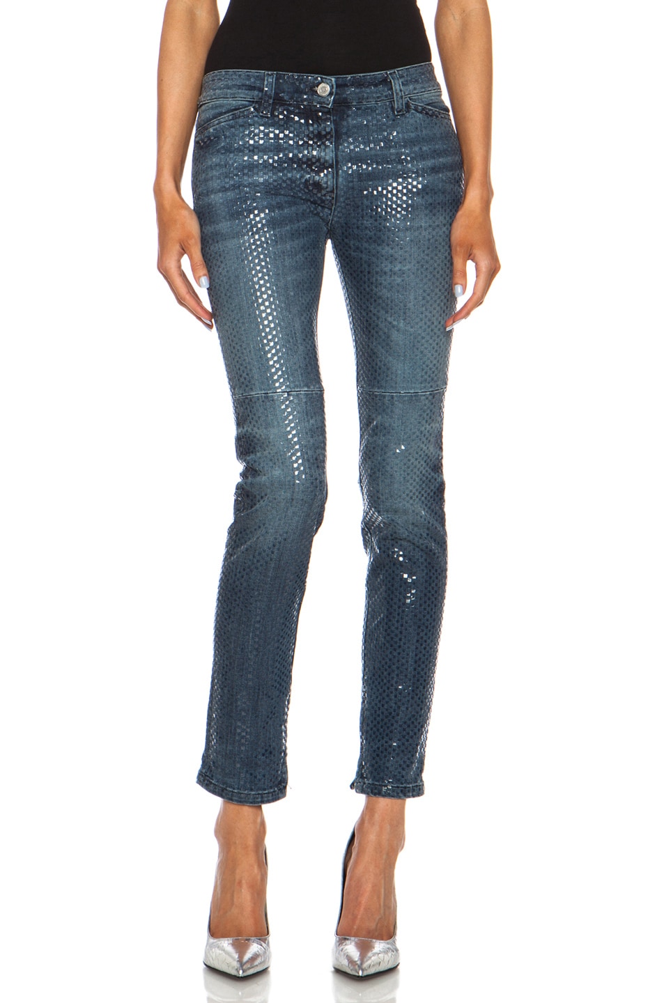 Image 1 of Golden Goose Skinny Fit Textured Jean in Blue Wash