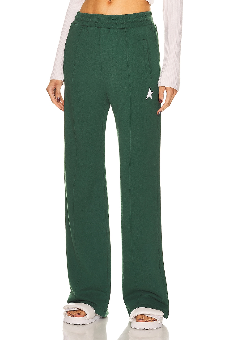 Image 1 of Golden Goose Star Jogging Pants in Bright Green & White