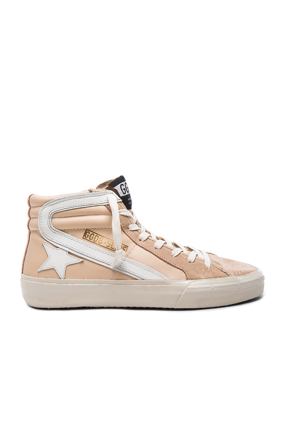 Image 1 of Golden Goose Leather Slide Sneakers in Nude