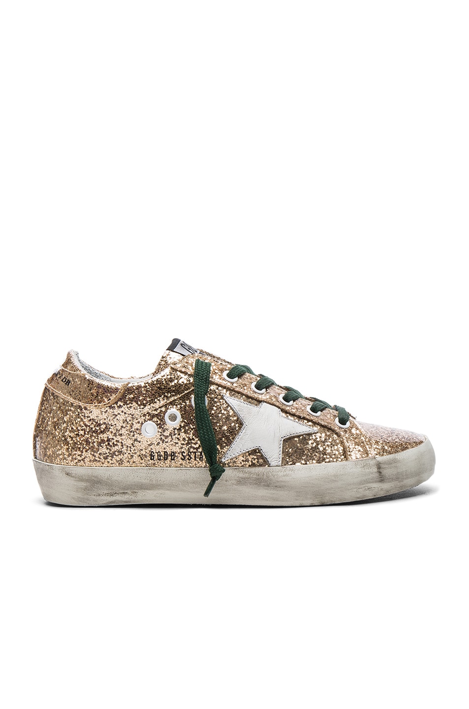 Image 1 of Golden Goose Superstar Low Sneakers in Gold & Emerald