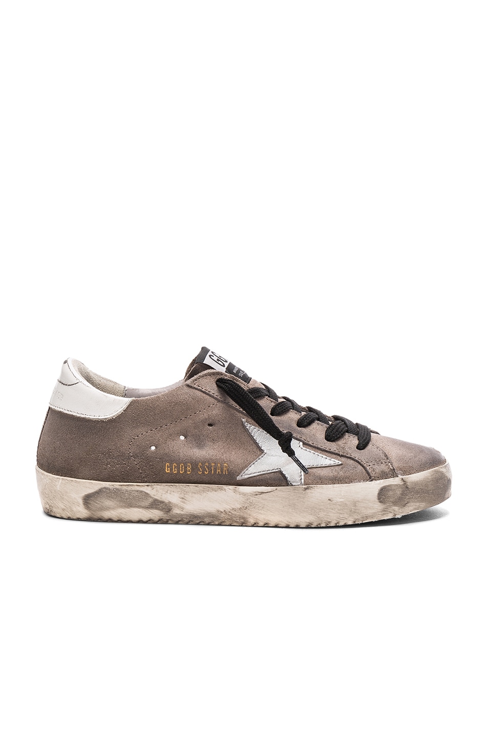 Image 1 of Golden Goose Suede Superstar Low Sneakers in Mid Grey & White