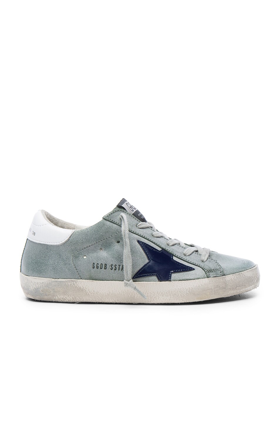 Image 1 of Golden Goose Leather Superstar Low Sneakers in Sage Green