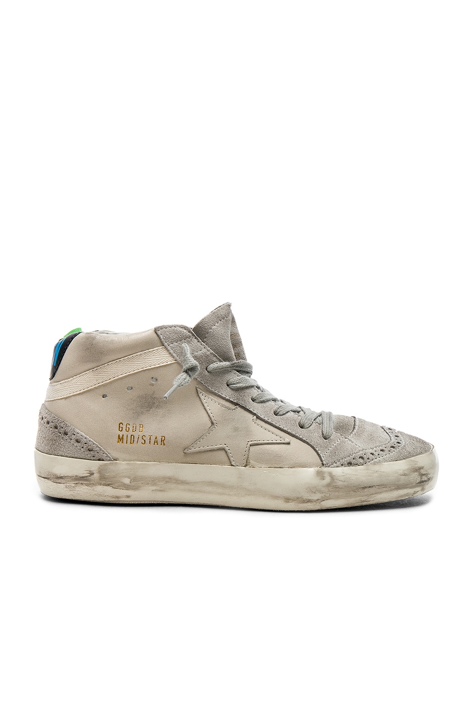 Image 1 of Golden Goose Leather Mid Star Sneakers in White Leather