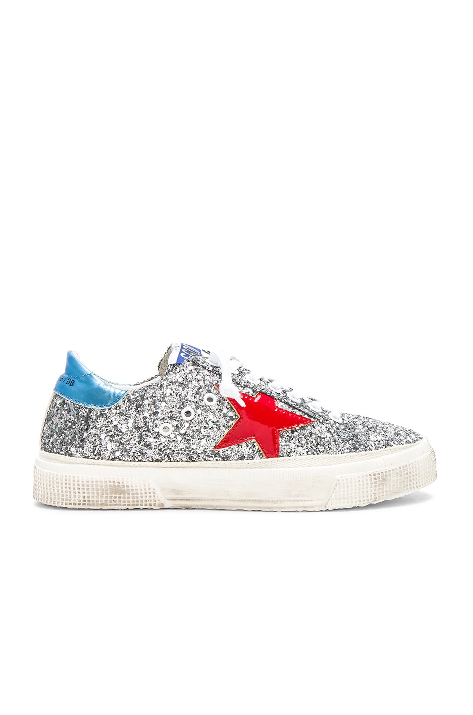 Image 1 of Golden Goose Glitter May Sneakers in Glitter & Red