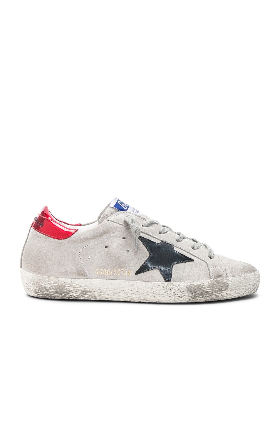 Image 1 of Golden Goose Suede Superstar Sneakers in Pear & Traffic Light