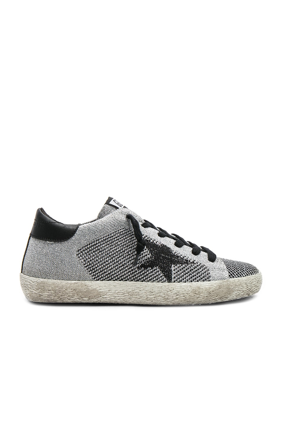 Image 1 of Golden Goose Knit Superstar Sneakers in Silver