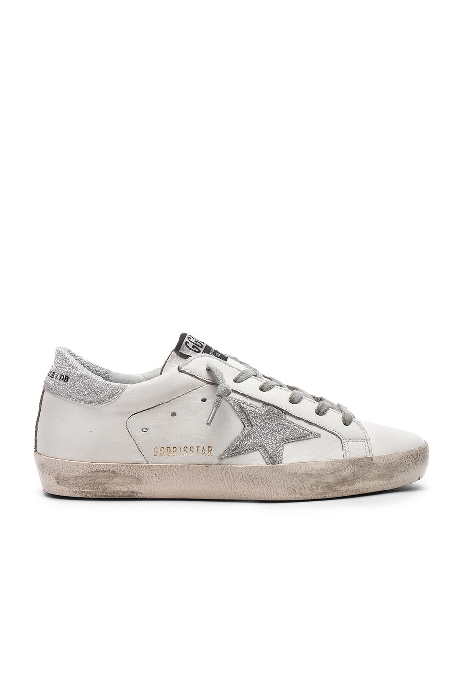 Image 1 of Golden Goose Superstar Sneakers in White & Silver