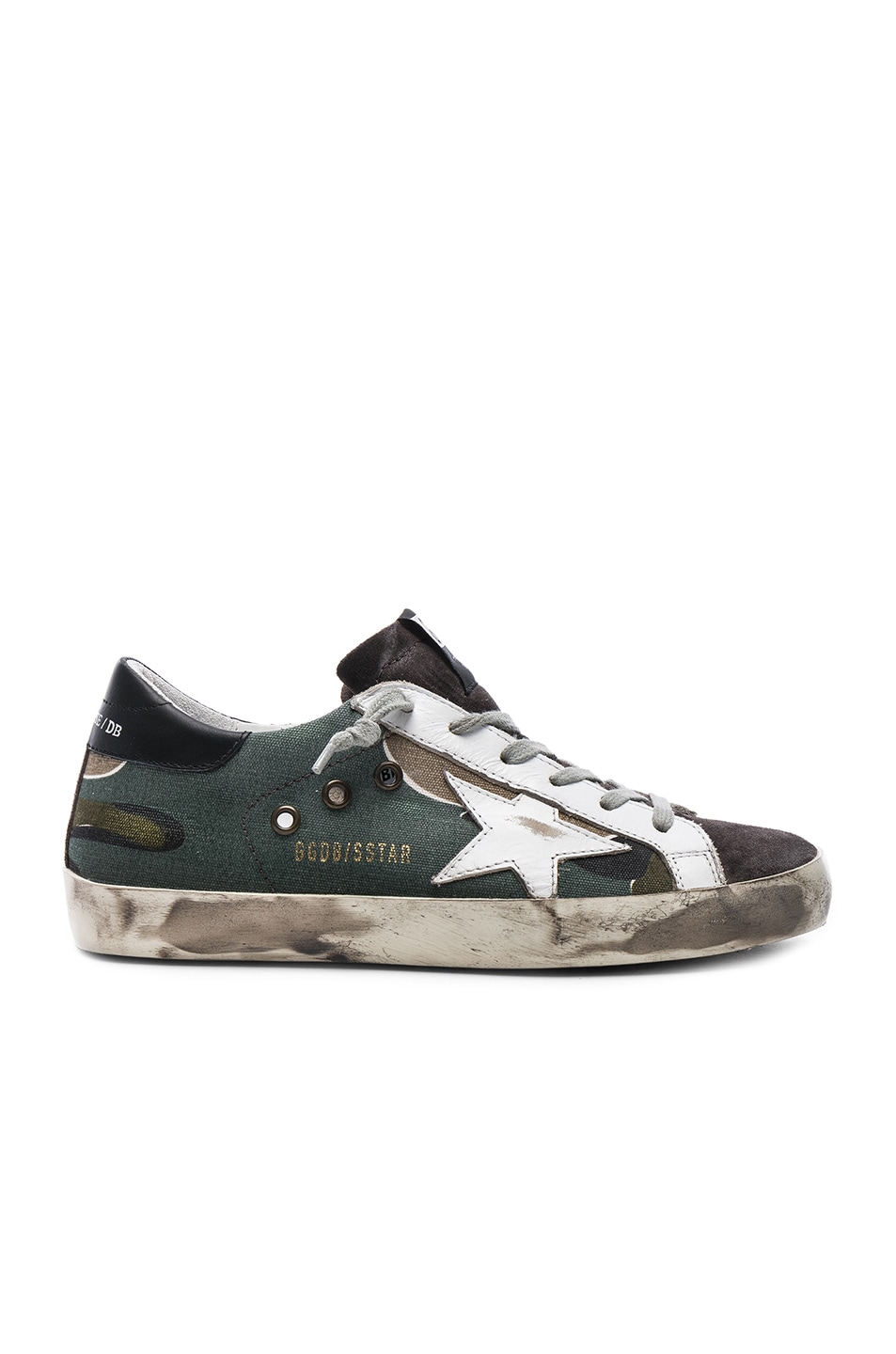 Image 1 of Golden Goose Superstar Sneakers in Camou, Grey & White