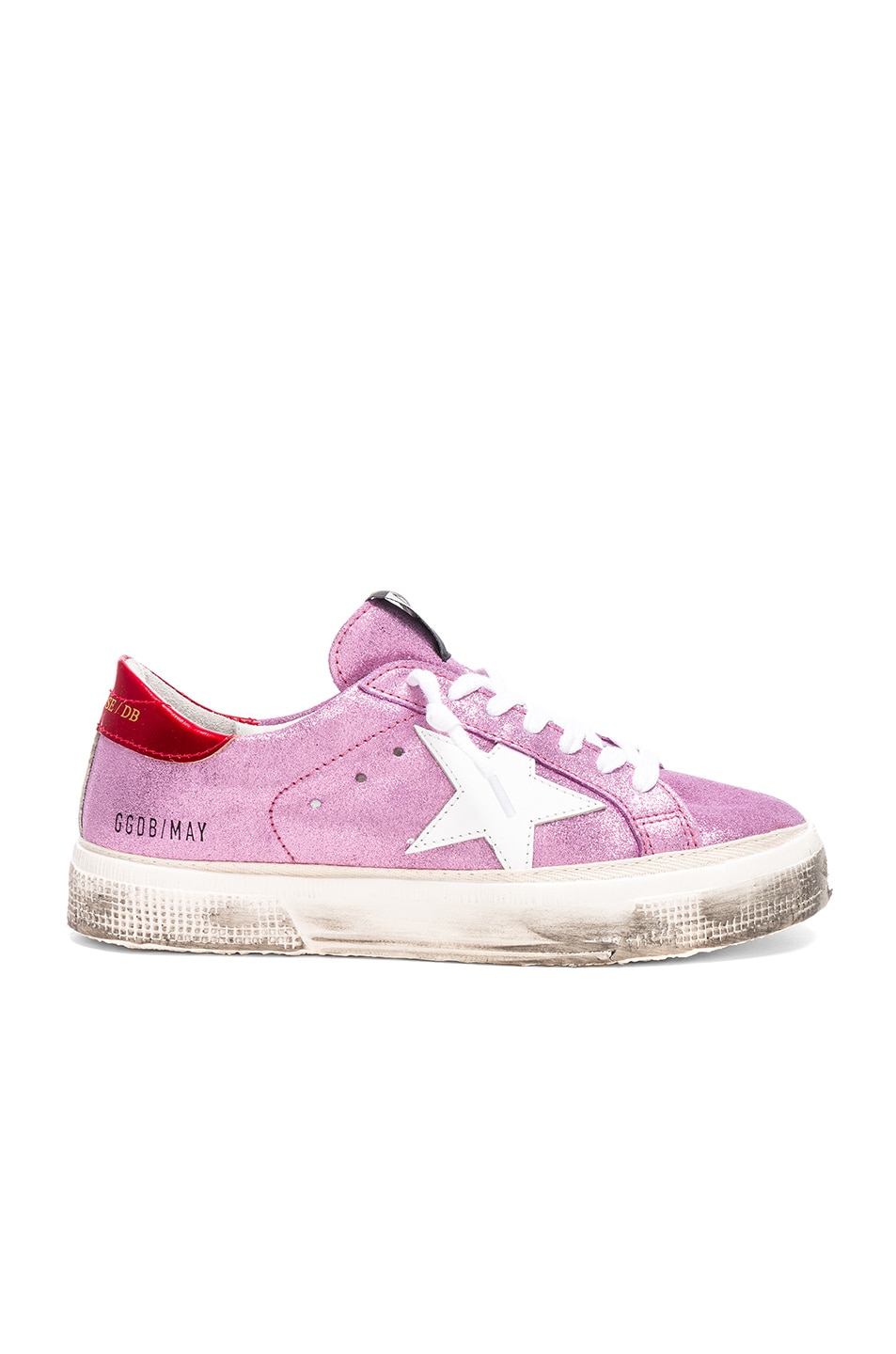 Image 1 of Golden Goose Glitter May Sneakers in Pink Glitter Suede & White Star