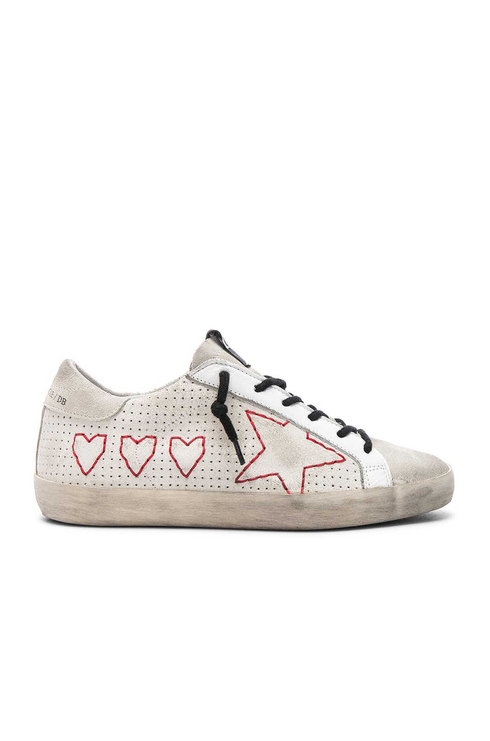 Image 1 of Golden Goose Hearts and Star Superstar Sneakers in White