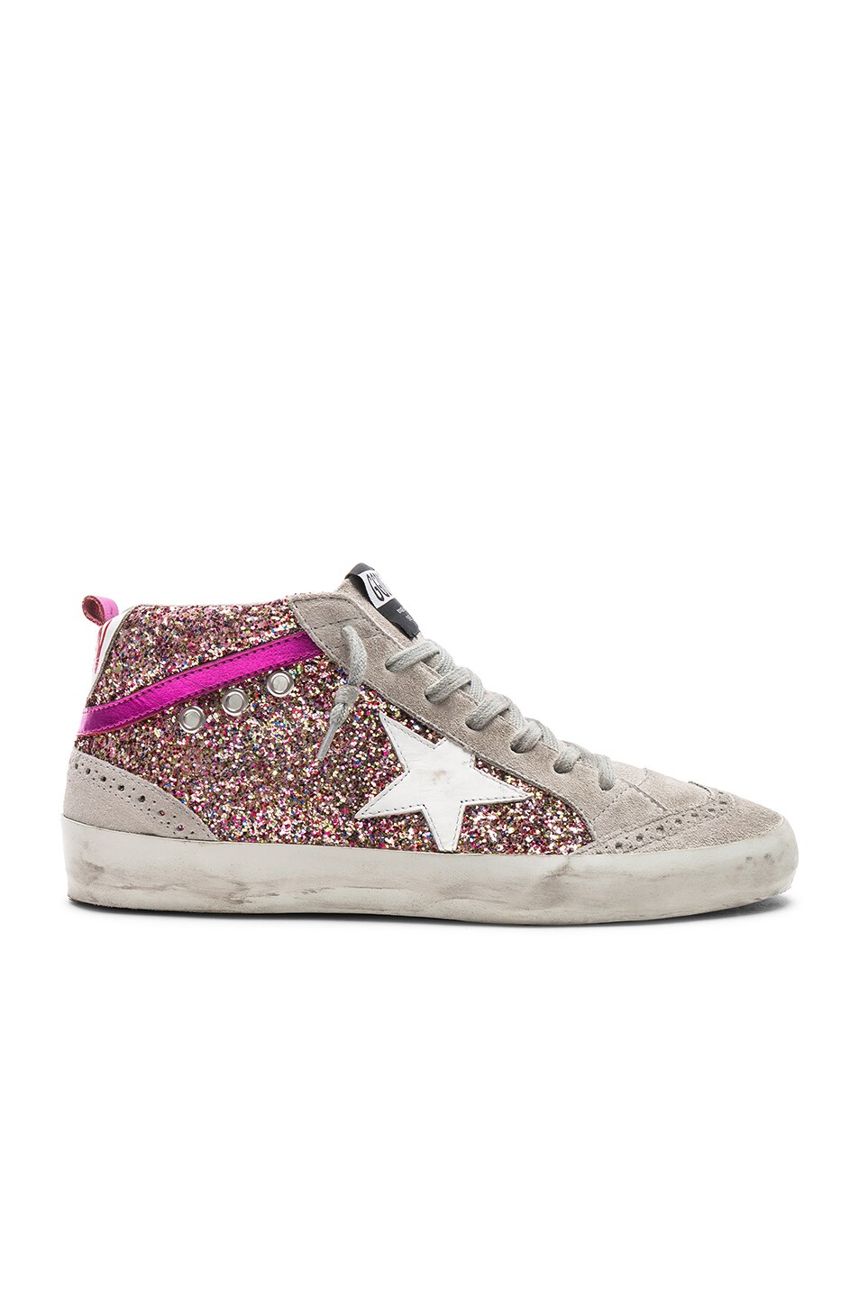 Image 1 of Golden Goose Glitter Mid Star Sneakers in Multicolor & White